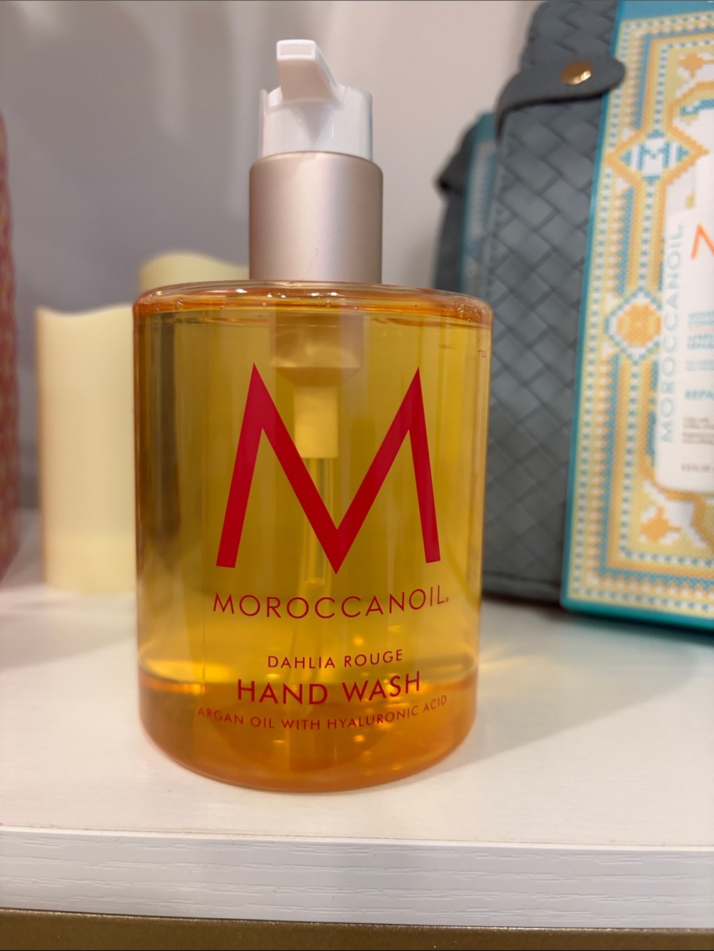 Moroccanoil Dahlia Rouge Hand Wash - Orange and Red Label